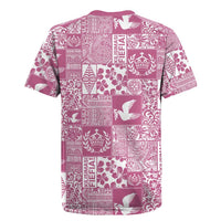 Pink Tonga Kilisimasi Fiefia Rugby Jersey Pacific Patchwork Xmas Vibes - Polynesian Pride