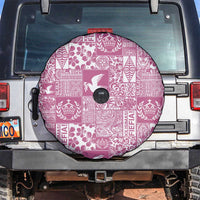 Pink Tonga Kilisimasi Fiefia Spare Tire Cover Pacific Patchwork Xmas Vibes - Polynesian Pride