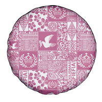 Pink Tonga Kilisimasi Fiefia Spare Tire Cover Pacific Patchwork Xmas Vibes - Polynesian Pride
