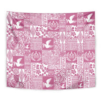 Pink Tonga Kilisimasi Fiefia Tapestry Pacific Patchwork Xmas Vibes - Polynesian Pride