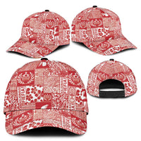 Red Tonga Kilisimasi Fiefia Classic Cap Pacific Patchwork Xmas Vibes - Polynesian Pride