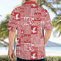 Red Tonga Kilisimasi Fiefia Hawaiian Shirt Pacific Patchwork Xmas Vibes - Polynesian Pride
