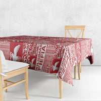 Red Tonga Kilisimasi Fiefia Tablecloth Pacific Patchwork Xmas Vibes - Polynesian Pride