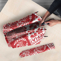 Red Tonga Kilisimasi Fiefia Umbrella Pacific Patchwork Xmas Vibes - Polynesian Pride