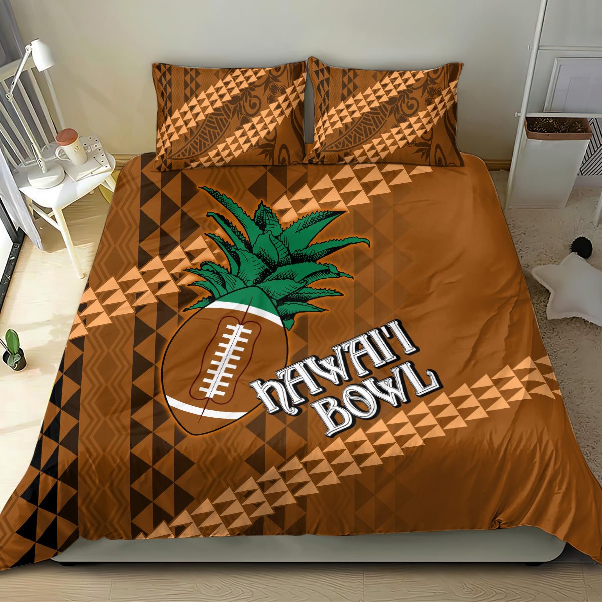 Custom Hawaii Honolulu Bowl Bedding Set With Kakau Tribal Pattern LT9 - Polynesian Pride