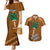 Custom Hawaii Honolulu Bowl Couples Matching Mermaid Dress and Hawaiian Shirt With Kakau Tribal Pattern LT9 Brown - Polynesian Pride