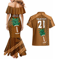 Custom Hawaii Honolulu Bowl Couples Matching Mermaid Dress and Hawaiian Shirt With Kakau Tribal Pattern LT9 - Polynesian Pride