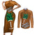 Custom Hawaii Honolulu Bowl Couples Matching Short Sleeve Bodycon Dress and Long Sleeve Button Shirt With Kakau Tribal Pattern LT9 Brown - Polynesian Pride