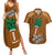Custom Hawaii Honolulu Bowl Couples Matching Summer Maxi Dress and Hawaiian Shirt With Kakau Tribal Pattern LT9 Brown - Polynesian Pride