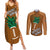 Custom Hawaii Honolulu Bowl Couples Matching Summer Maxi Dress and Long Sleeve Button Shirt With Kakau Tribal Pattern LT9 Brown - Polynesian Pride
