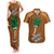 Custom Hawaii Honolulu Bowl Couples Matching Tank Maxi Dress and Hawaiian Shirt With Kakau Tribal Pattern LT9 Brown - Polynesian Pride