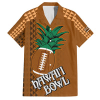 Custom Hawaii Honolulu Bowl Family Matching Puletasi Dress and Hawaiian Shirt With Kakau Tribal Pattern LT9 Dad's Shirt - Short Sleeve Brown - Polynesian Pride
