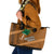 Custom Hawaii Honolulu Bowl Leather Tote Bag With Kakau Tribal Pattern LT9 Brown - Polynesian Pride