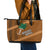 Custom Hawaii Honolulu Bowl Leather Tote Bag With Kakau Tribal Pattern LT9 - Polynesian Pride