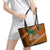 Custom Hawaii Honolulu Bowl Leather Tote Bag With Kakau Tribal Pattern LT9 - Polynesian Pride