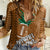 Custom Hawaii Honolulu Bowl Women Casual Shirt With Kakau Tribal Pattern LT9 Female Brown - Polynesian Pride