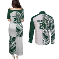 Polynesian Hawaii Volleyball Custom Couples Matching Puletasi and Long Sleeve Button Shirt Kakau with Sport Style LT9 - Polynesian Pride
