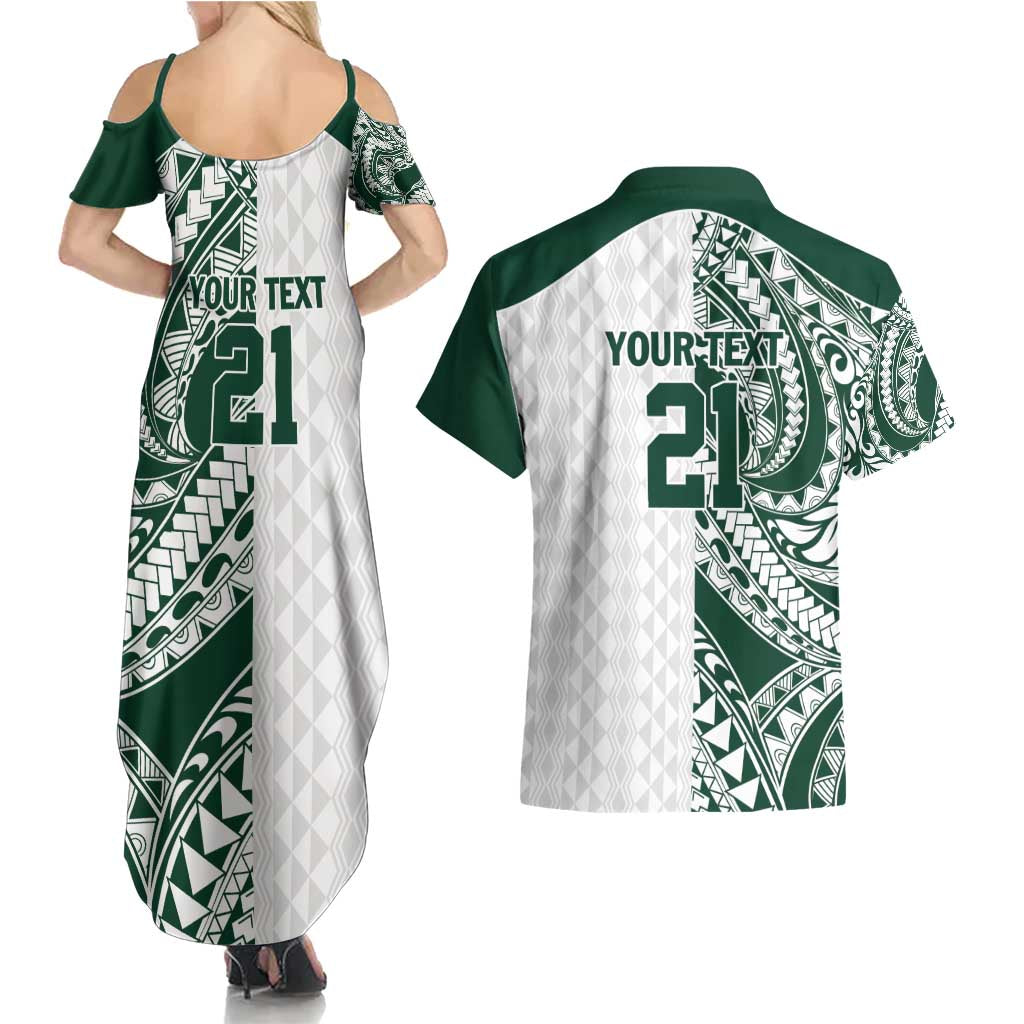 Polynesian Hawaii Volleyball Custom Couples Matching Summer Maxi Dress and Hawaiian Shirt Kakau with Sport Style