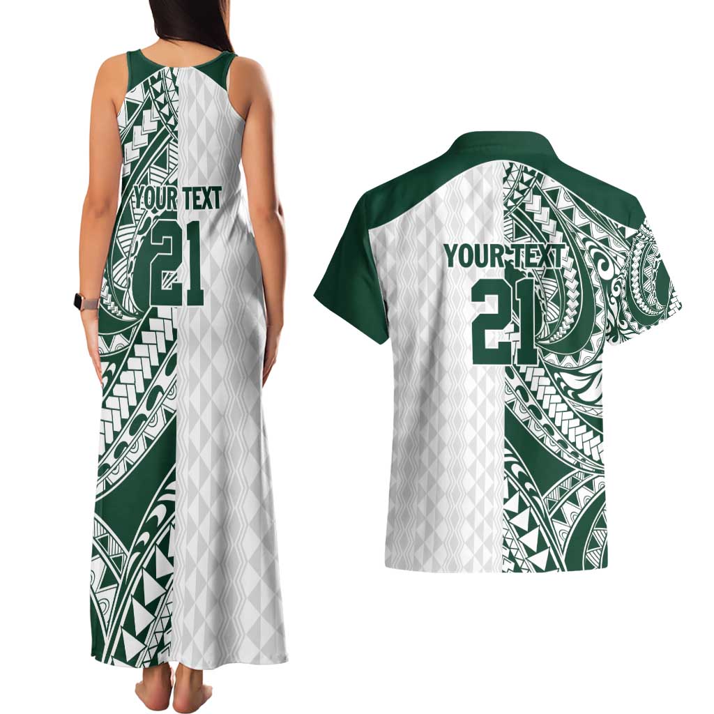 Polynesian Hawaii Volleyball Custom Couples Matching Tank Maxi Dress and Hawaiian Shirt Kakau with Sport Style