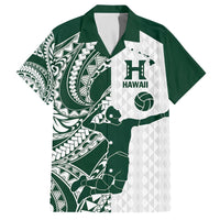Polynesian Hawaii Volleyball Custom Family Matching Off The Shoulder Long Sleeve Dress and Hawaiian Shirt Kakau with Sport Style