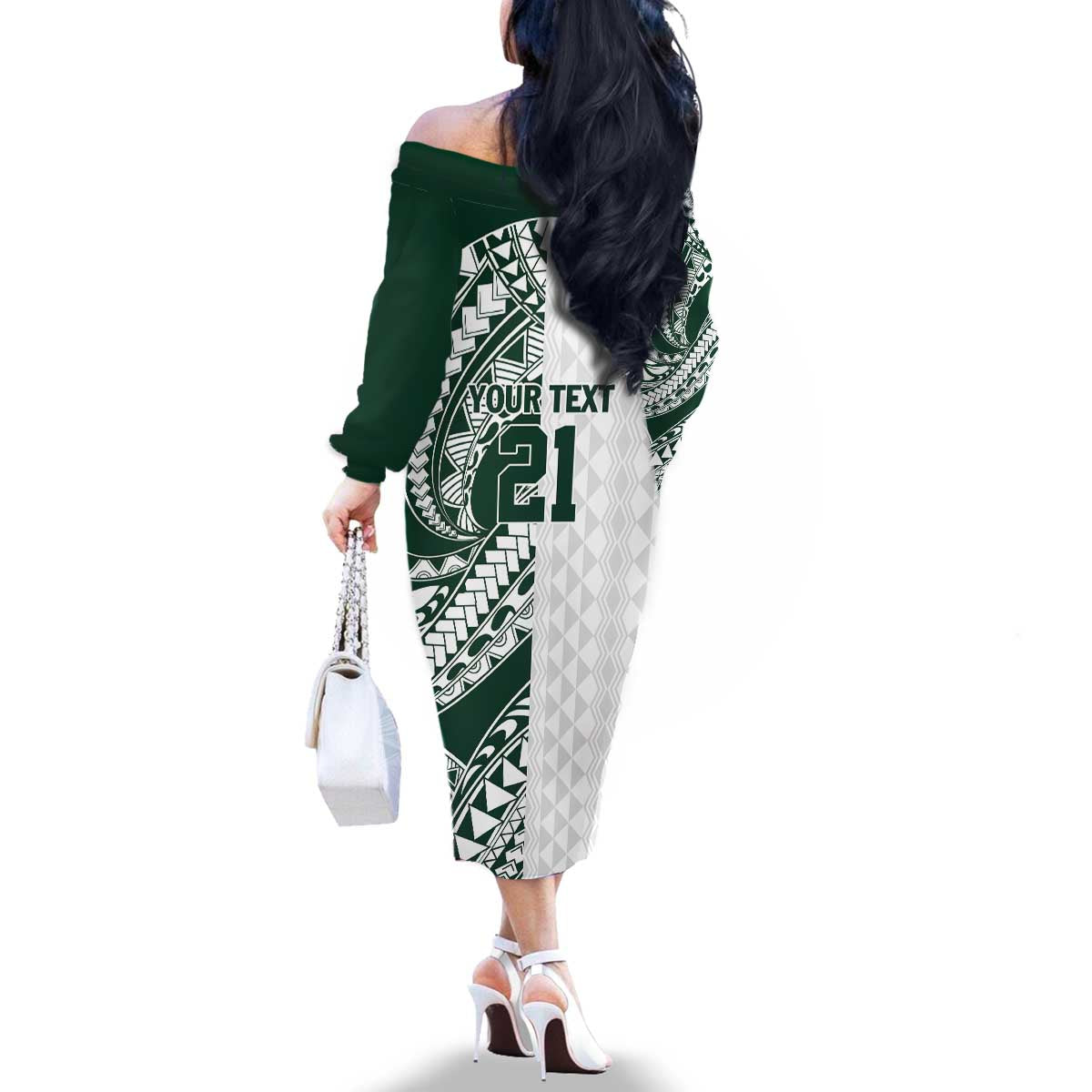 Polynesian Hawaii Volleyball Custom Family Matching Off The Shoulder Long Sleeve Dress and Hawaiian Shirt Kakau with Sport Style