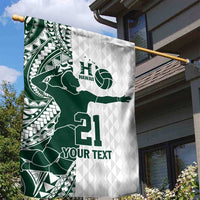 Polynesian Hawaii Volleyball Custom Garden Flag Kakau with Sport Style