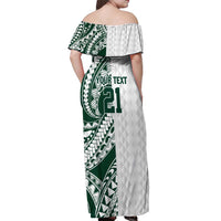 Polynesian Hawaii Volleyball Custom Off Shoulder Maxi Dress Kakau with Sport Style