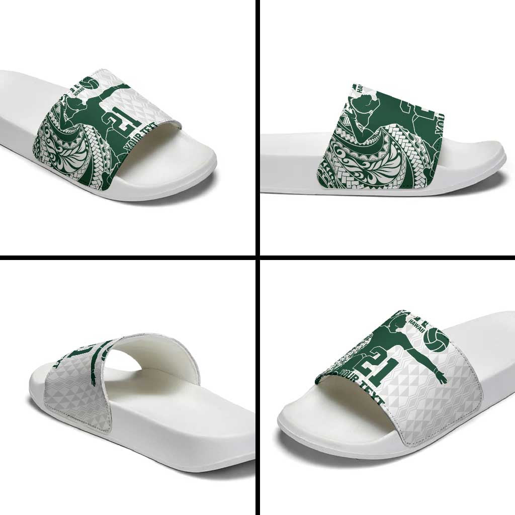 Polynesian Hawaii Volleyball Custom Slide Sandals Kakau with Sport Style - Polynesian Pride