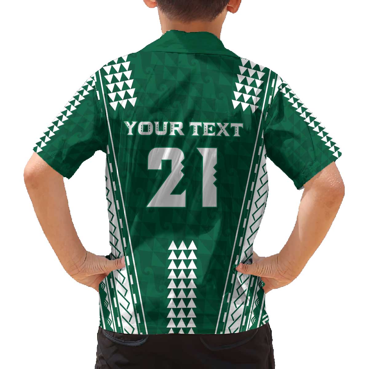 Polynesian Hawaii Volleyball Custom Family Matching Off The Shoulder Long Sleeve Dress and Hawaiian Shirt Green Kakau with Map Motif