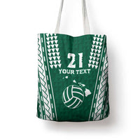 Polynesian Hawaii Volleyball Custom Tote Bag Green Kakau with Map Motif - Polynesian Pride