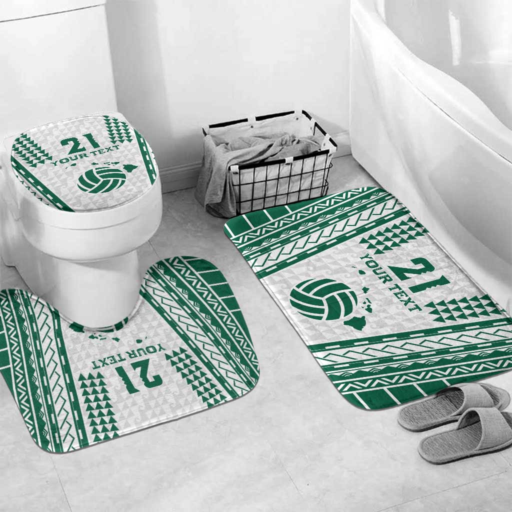 Polynesian Hawaii Volleyball Custom Bathroom Set White Kakau with Map Motif - Polynesian Pride