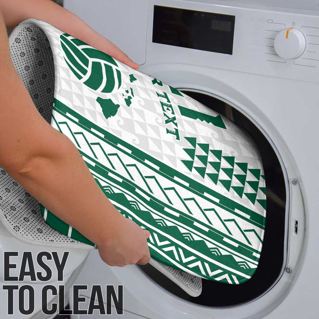 Polynesian Hawaii Volleyball Custom Bathroom Set White Kakau with Map Motif - Polynesian Pride