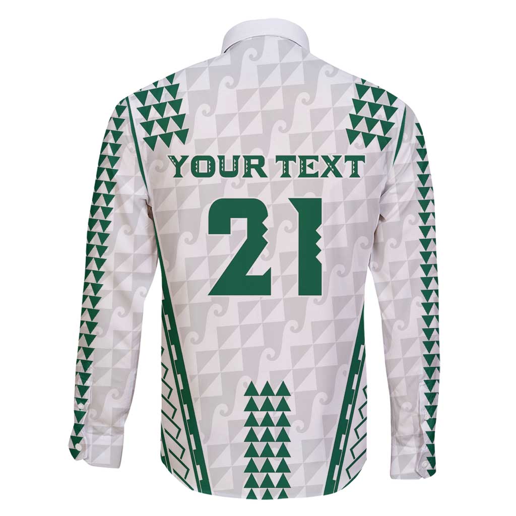 Polynesian Hawaii Volleyball Custom Family Matching Long Sleeve Bodycon Dress and Hawaiian Shirt White Kakau with Map Motif