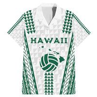 Polynesian Hawaii Volleyball Custom Family Matching Mermaid Dress and Hawaiian Shirt White Kakau with Map Motif