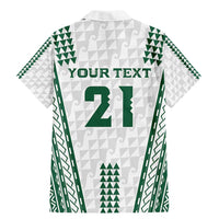 Polynesian Hawaii Volleyball Custom Family Matching Mermaid Dress and Hawaiian Shirt White Kakau with Map Motif