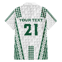 Polynesian Hawaii Volleyball Custom Family Matching Puletasi and Hawaiian Shirt White Kakau with Map Motif