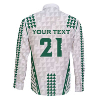 Polynesian Hawaii Volleyball Custom Family Matching Puletasi and Hawaiian Shirt White Kakau with Map Motif