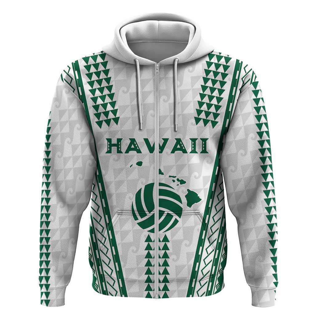 Polynesian Hawaii Volleyball Custom Hoodie White Kakau with Map Motif