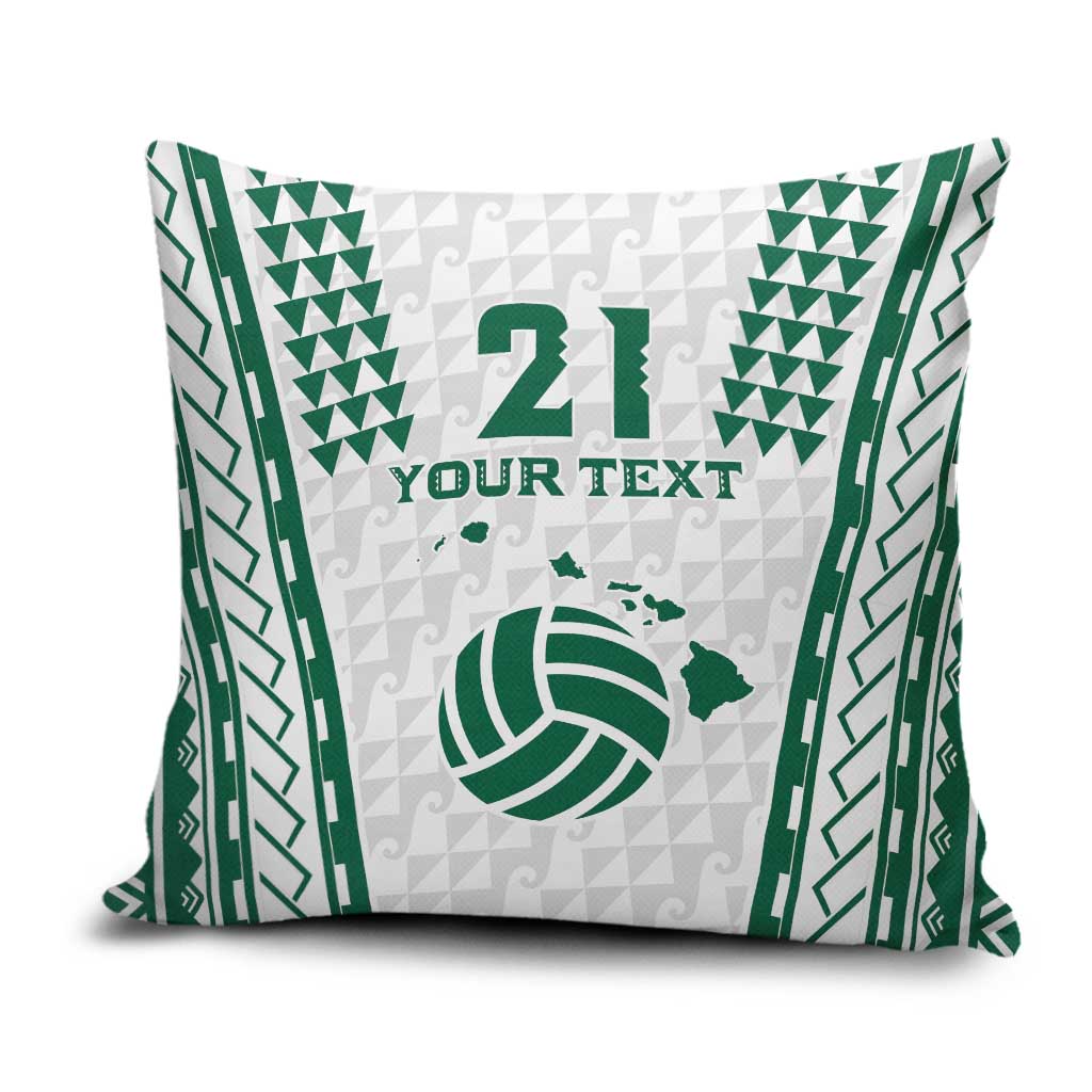 Polynesian Hawaii Volleyball Custom Pillow Cover White Kakau with Map Motif - Polynesian Pride
