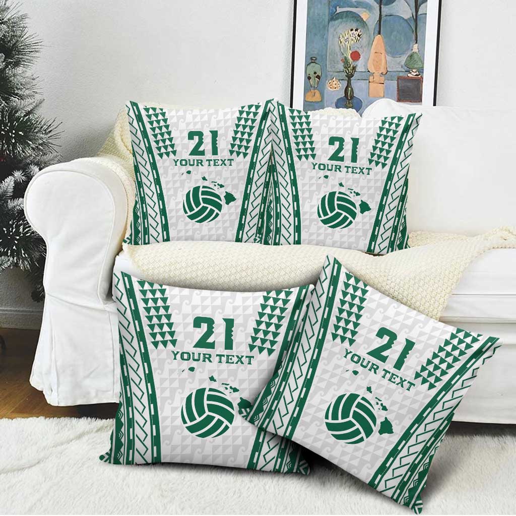 Polynesian Hawaii Volleyball Custom Pillow Cover White Kakau with Map Motif - Polynesian Pride