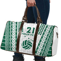 Polynesian Hawaii Volleyball Custom Travel Bag White Kakau with Map Motif - Polynesian Pride