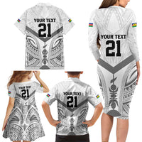 New Caledonia Football Custom Family Matching Long Sleeve Bodycon Dress and Hawaiian Shirt Go Champions Les Cagous