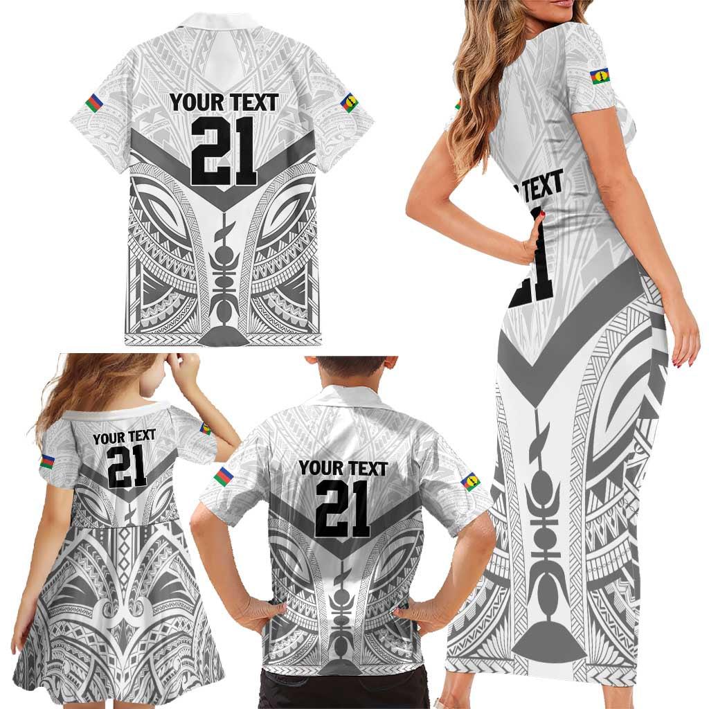 New Caledonia Football Custom Family Matching Short Sleeve Bodycon Dress and Hawaiian Shirt Go Champions Les Cagous