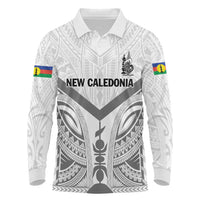 New Caledonia Football Custom Long Sleeve Polo Shirt Go Champions Les Cagous LT9 White - Polynesian Pride