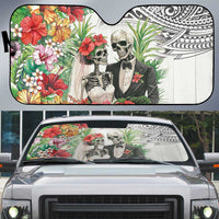 Skeleton Love for Valentine’s Day Auto Sun Shade Polynesian Tribal Love Forever - Polynesian Pride