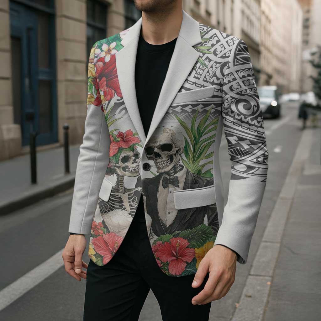 Skeleton Love for Valentine’s Day Blazer Polynesian Tribal Love Forever - Polynesian Pride