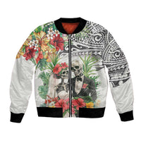 Skeleton Love for Valentine’s Day Bomber Jacket Polynesian Tribal Love Forever