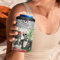 Skeleton Love for Valentine’s Day 4 in 1 Can Cooler Tumbler Polynesian Tribal Love Forever