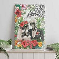 Skeleton Love for Valentine’s Day Canvas Wall Art Polynesian Tribal Love Forever
