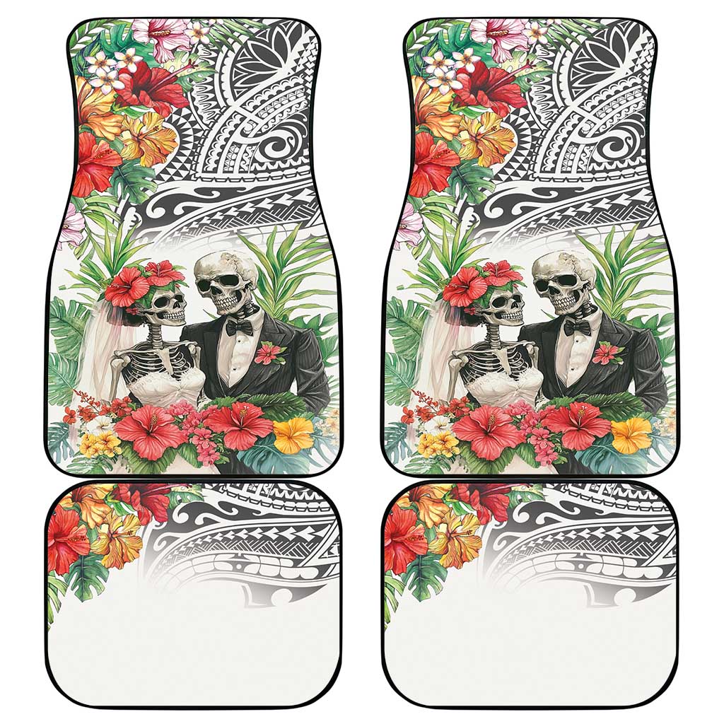 Skeleton Love for Valentine’s Day Car Mats Polynesian Tribal Love Forever